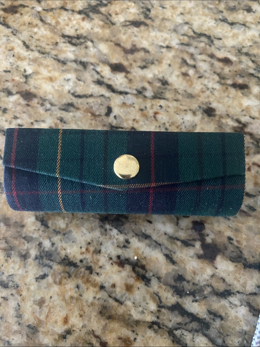 Pendleton Plaid Green Lipstick Case With Mirror